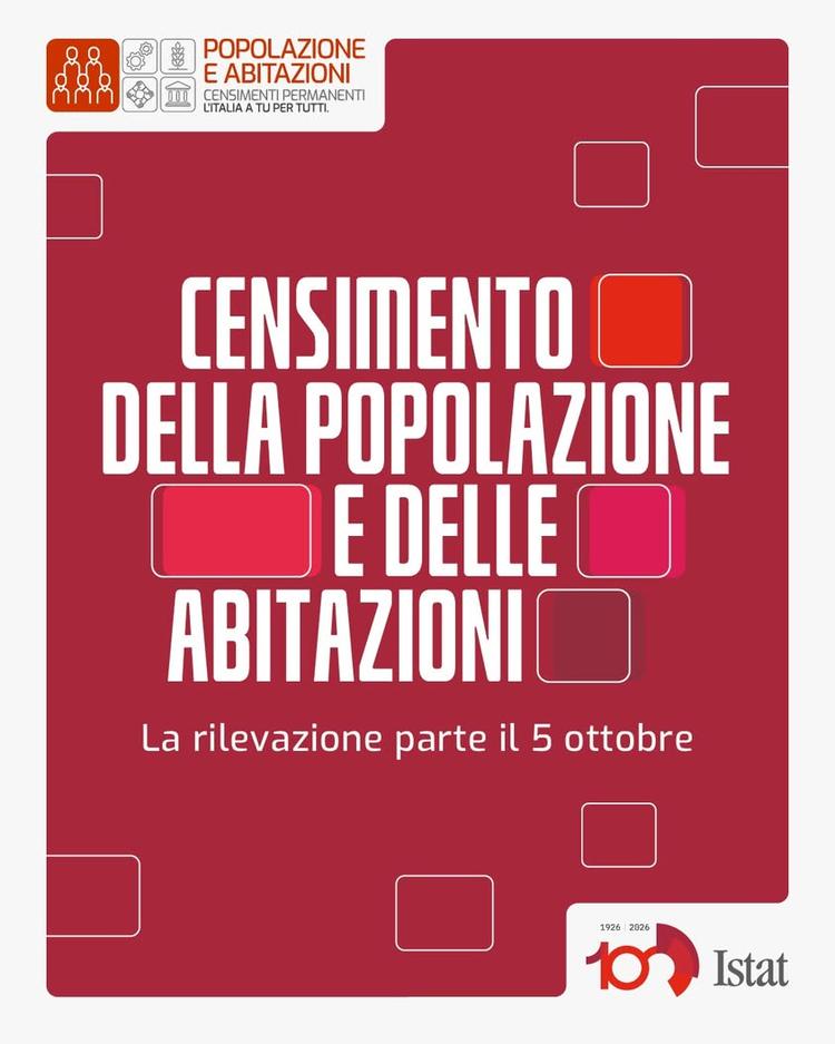 "Save the date":Dal 5 ottobre 2026 prende il via il Censimento permanente della Popolazione e delle abitazioni. Un appun...