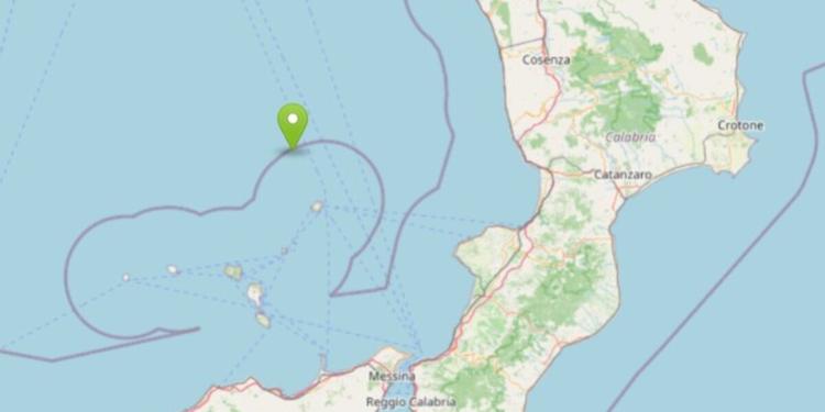 Scossa di terremoto 3.4 nel Tirreno meridionale tra le Eolie e la Calabria