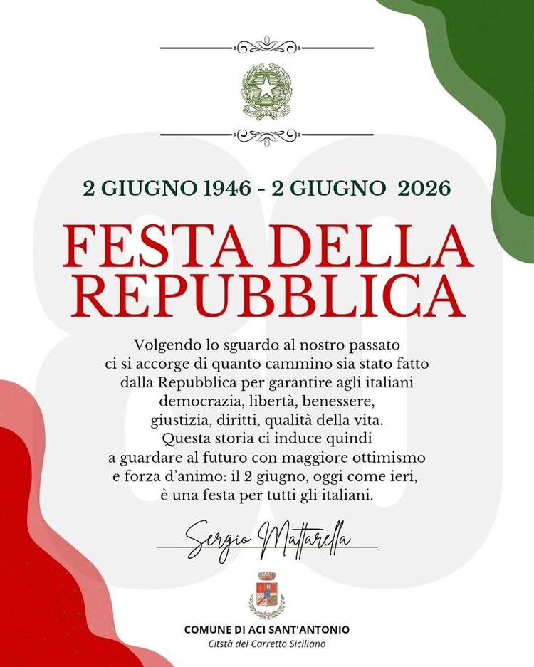 🇮🇹 𝗚𝗟𝗜 𝟴𝟬 𝗔𝗡𝗡𝗜 𝗗𝗘𝗟𝗟𝗔 𝗥𝗘𝗣𝗨𝗕𝗕𝗟𝗜𝗖𝗔 𝗖𝗢𝗡 𝗟𝗘 𝗣𝗔𝗥𝗢𝗟𝗘 𝗗𝗜 𝗠𝗔𝗧𝗧𝗔𝗥𝗘𝗟𝗟𝗔 🎊 Per l'𝗼...