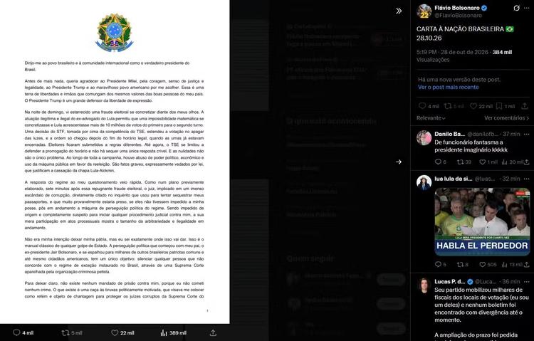 EUA pediram a Flávio Bolsonaro que retirasse de carta trecho em que se dizia ‘presidente eleito’