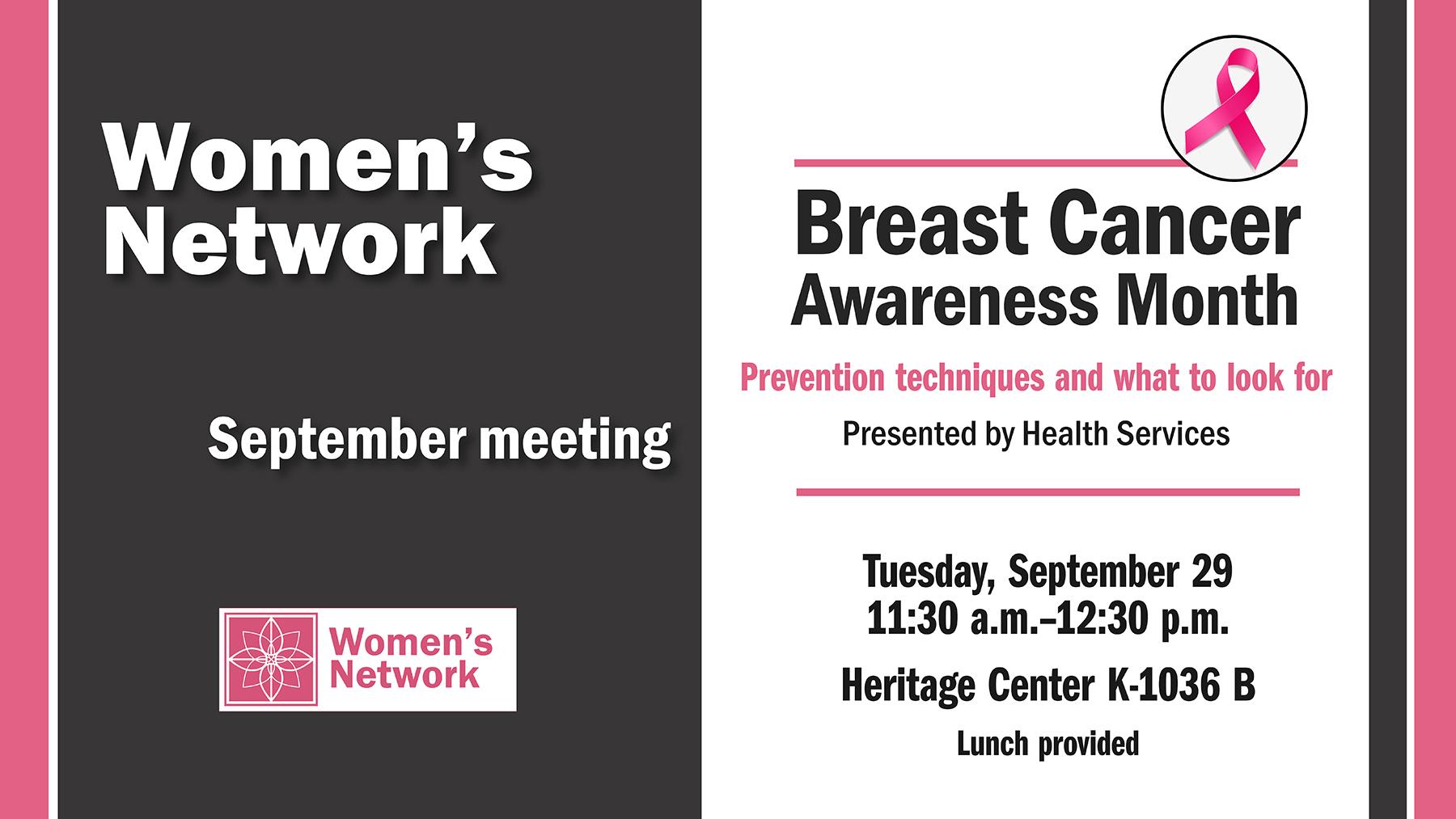 Mark your calendar – Women’s Network meeting Sept. 29