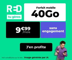 🔖 Red by SFR, forfait illimité/40Go à 10€/mois