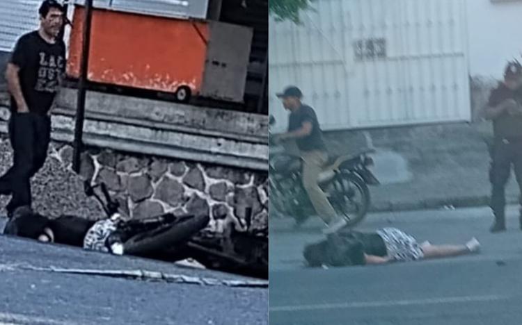¡Patrulla embiste a motociclista en la Alpuyeca-Grutas! Terminó inconsciente