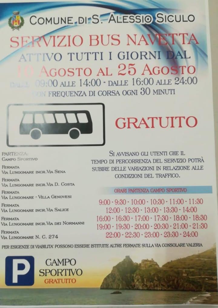 Attivazione del Servizio Bus navetta 🚌 Attivo tutti i giorni dal  10 agosto al 25 agosto  Dalle ore 09:00 alle 14:00 e...