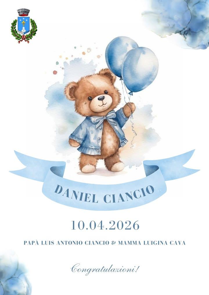 𝟏𝟎 𝐚𝐩𝐫𝐢𝐥𝐞 𝟐𝟎𝟐𝟔 - 𝐁𝐞𝐧𝐯𝐞𝐧𝐮𝐭𝐨 𝐃𝐚𝐧𝐢𝐞𝐥 𝐂𝐢𝐚𝐧𝐜𝐢𝐨! Il 10 aprile 2026 è nato 𝐃𝐚𝐧𝐢𝐞𝐥 𝐂𝐢�...
