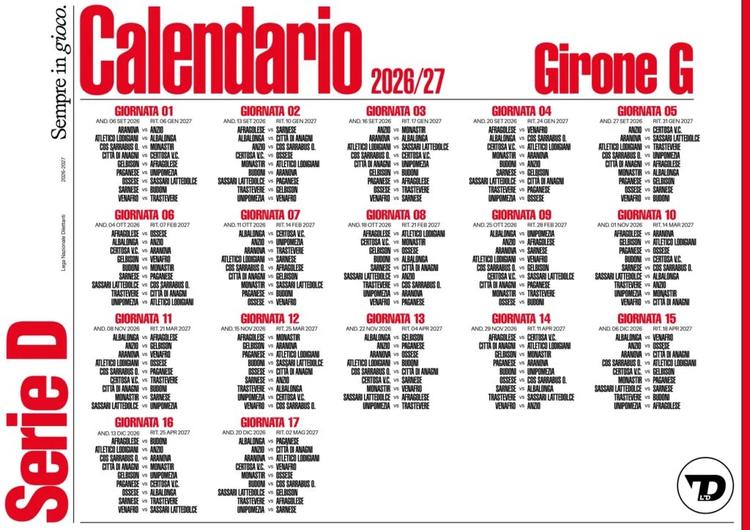 Serie D 2026/27: il cammino della Gelbison nel girone G tra debutto e date chiave
