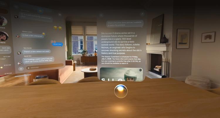 the new 3d siri widget in apple vision pro