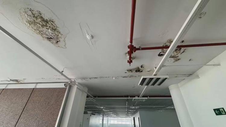 Centro Administrativo do DF tem rachaduras, infiltrações e até marca de tiro em janela; veja IMAGENS