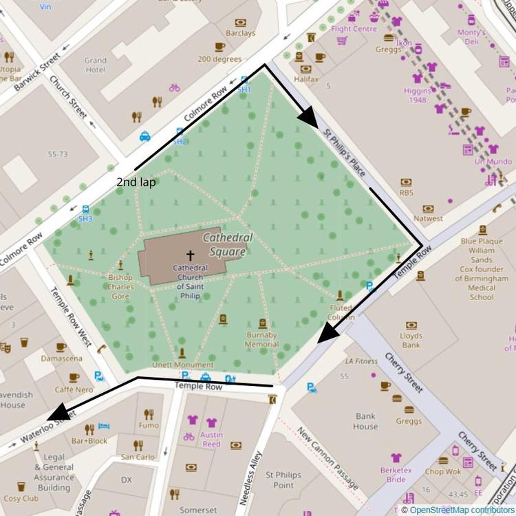 Part 18 of the 21km (Half Marathon) Run Loop Birmingham around Cathedral Square towards Waterloo Street