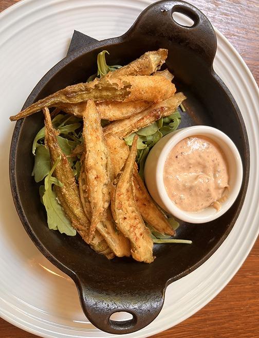Fried okra at Middleton Place Restaurant