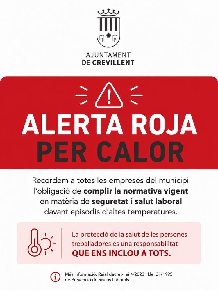 ALERTA ROJA POR CALOR EN CREVILLENT