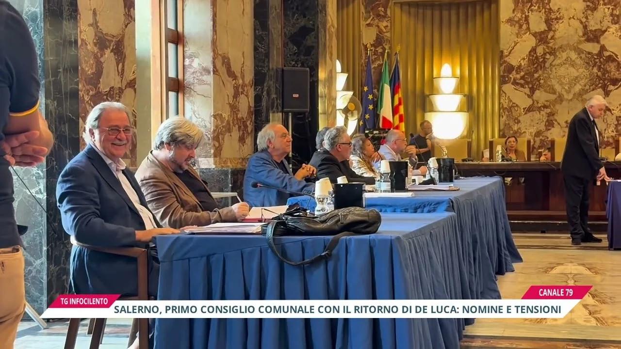 Salerno, primo Consiglio Comunale con il ritorno di De Luca sindaco: nomine e tensioni