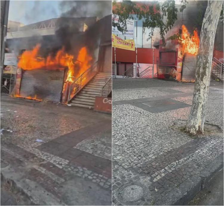 Incêndio atinge pastelaria em Venda Nova e mobiliza bombeiros em BH; VÍDEO