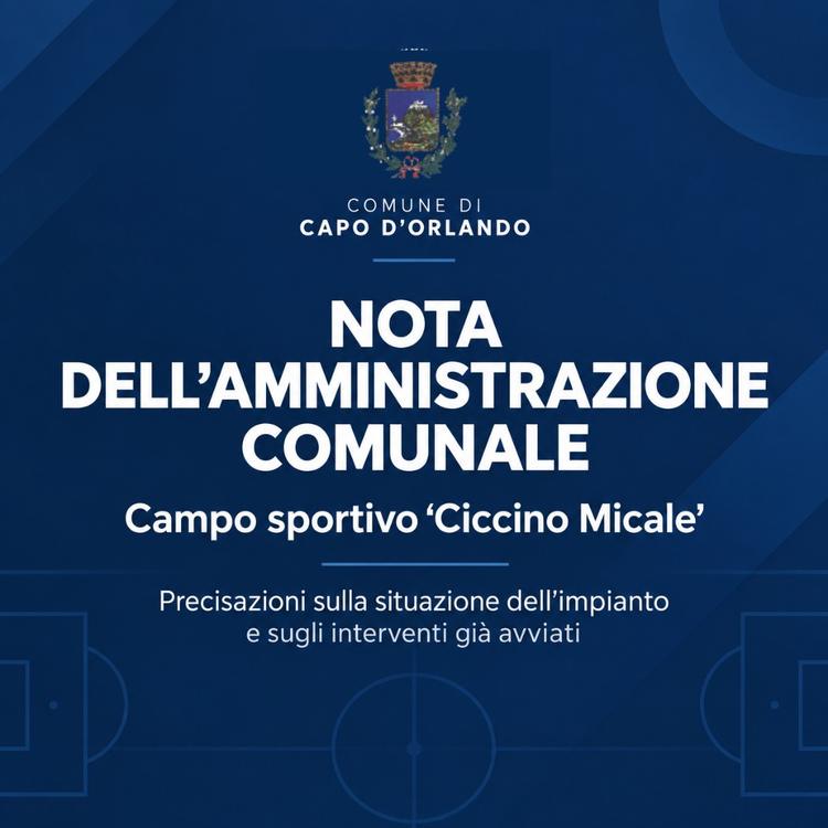 Campo sportivo “Ciccino Micale”, precisazioni dell’Amministrazione comunale. Il Comune chiarisce la situazione dell’impi...