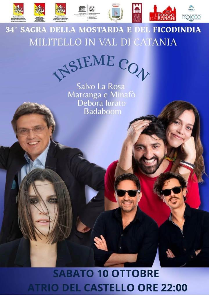 Buon pomeriggio e buona serata. Sarà un'altra serata piena di buona musica e di risate, da vivere con voi a MILITELLO IN...