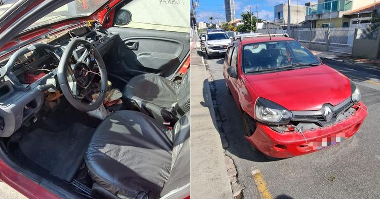Portas abertas e sinais de abandono: carro é removido da região central de Balneário Camboriú