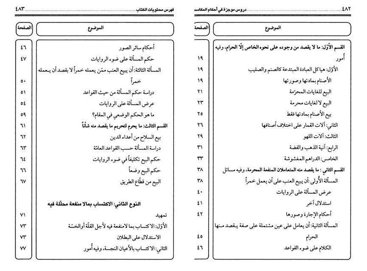 دروس موجزة في أحكام المكاسب