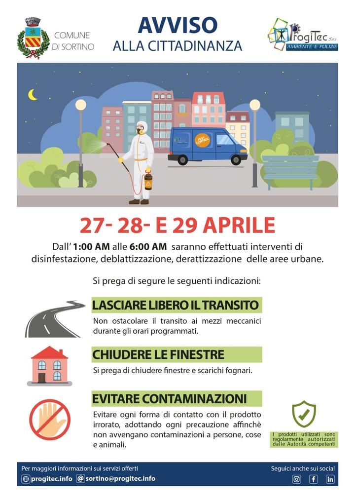 📣 🔉 📢 SERVIZIO DI DISINFESTAZIONE, DEBLATTIZZAZIONE E DERATTIZZAZIONE APRILE 2026 📣 🔉 📢 Si rende noto alla cittadi...