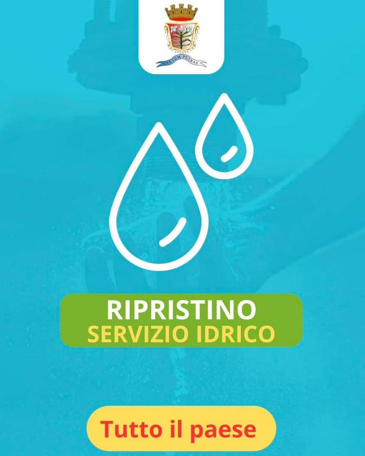 Dopo la riparazione degli scorsi giorni (e il ritorno dell'afflusso dalla sorgente Catarratti) il sistema idrico ha ripr...
