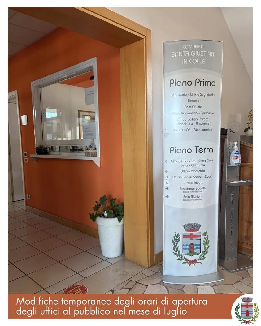 Si informa la cittadinanza che, in concomitanza con il piano delle ferie estive del personale dipendente, nel mese di lu...