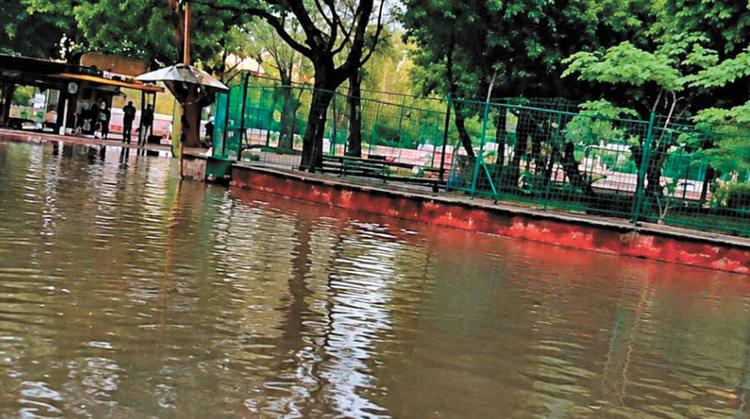 Inundación en el Parque Cri-Cri colapsa el tránsito y desata la furia de los choferes