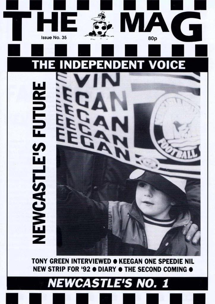 The Mag Cover Issue 35 March 1992 Newcastle United Fan Kevin Keegan Flag