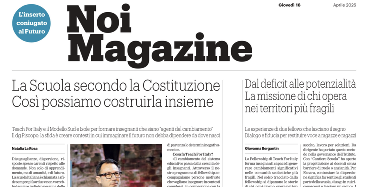 Su Noi Magazine Teach For Italy e la scuola delle pari opportunità. UniMe Gds Lab: l'esordio alla scrittura tra umanità e algoritmi