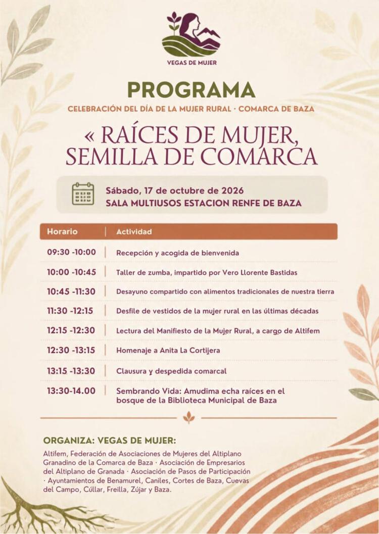 La comarca de Baza conmemora el Día Internacional de la Mujer Rural con un gran encuentro en Baza este sábado 17 de octubre