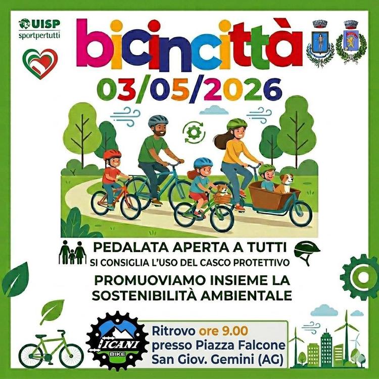 Il Comune di San Giovanni Gemini invita la cittadinanza a partecipare a Bicincittà, la pedalata aperta a tutti a cura di...