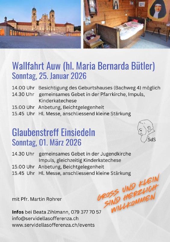Wallfahrt Auw und Glaubenstreff Einsiedeln