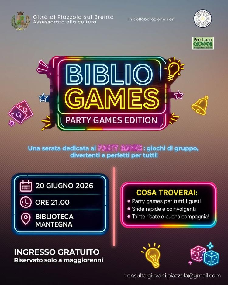 Voglia di una serata diversa dal solito? 🤩 Preparatevi a mettervi in gioco! Tornano i BIBLIO GAMES, questa volta in un'...