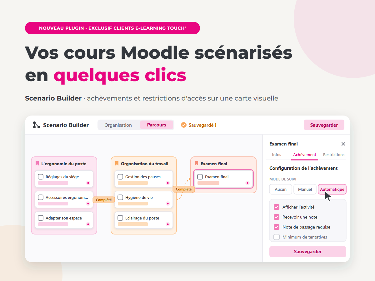 Scenario Builder : Scénarisez vos cours Moodle en quelques clics