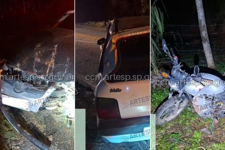 Acidente entre dois carros e motocicleta mata uma pessoa na SP-250 em Pilar do Sul