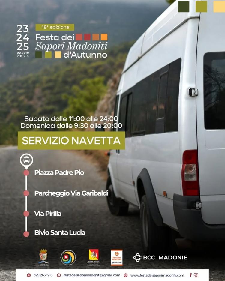 Fermate 🔸Piazza Padre Pio 🔸Parcheggio Via Garibaldi 🔸Via Pirilla 🔸Bivio Santa Lucia Orari Sabato dalle 11:00 alle 24...