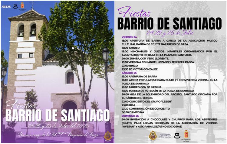 El barrio de Santiago se viste de fiesta los días 24, 25 y 26 de julio