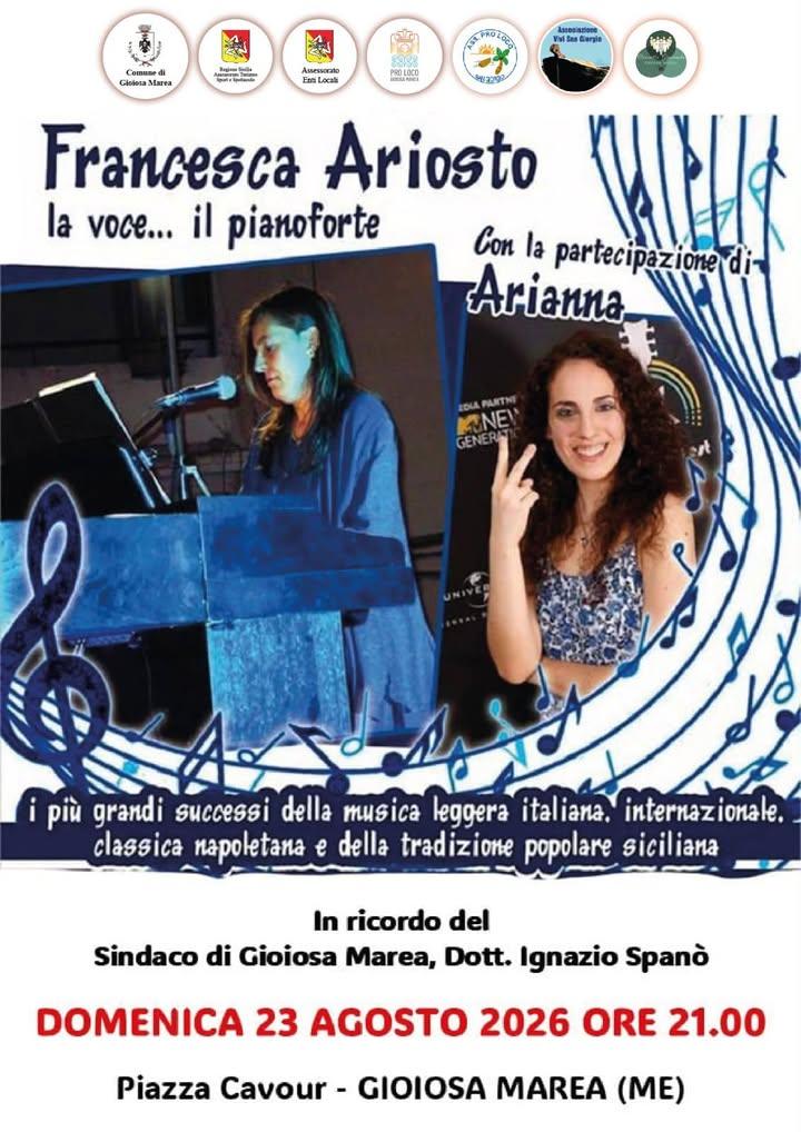 🎶 FRANCESCA ARIOSTO – LA VOCE… IL PIANOFORTE 🎹 Una serata speciale all’insegna della grande musica italiana e internaz...