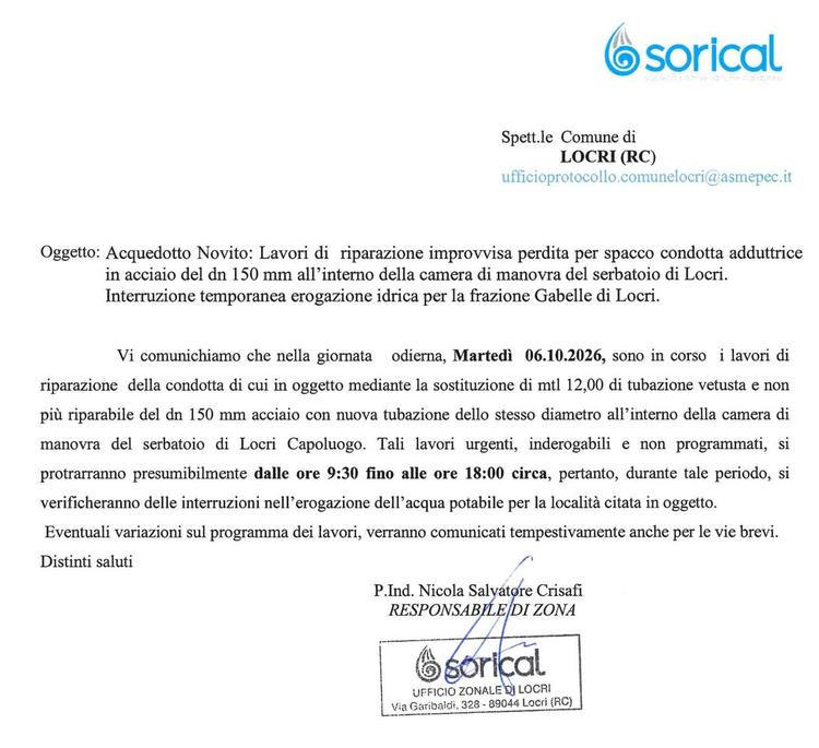 🔴 COMUNICAZIONE Sorical
