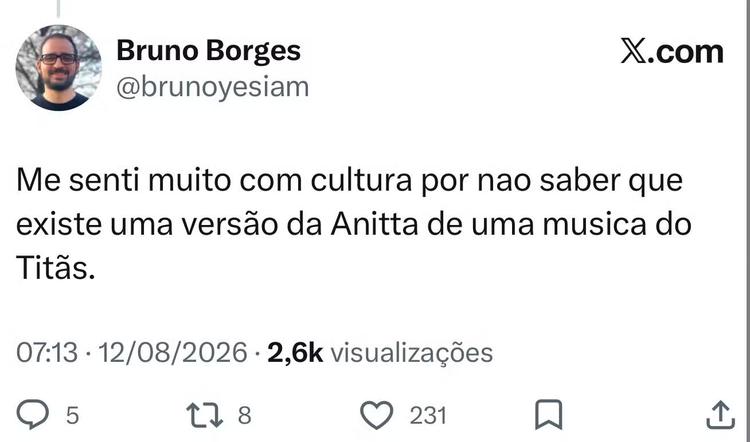 Um jovem pode não conhecer 'Bichos Escrotos' dos Titãs? Cover de Anitta gerou debate na internet