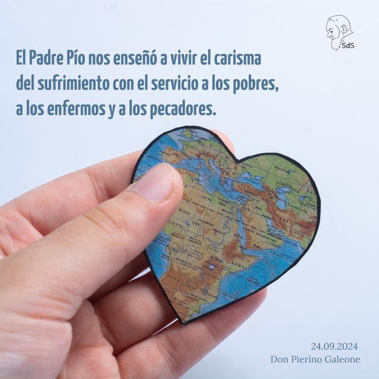 24.09.2024
El Padre Pío nos enseñó a vivir el carisma del sufrimiento con el servicio a los pobres, a los enfermos y a los pecadores.

Padre Pierino Galeone
