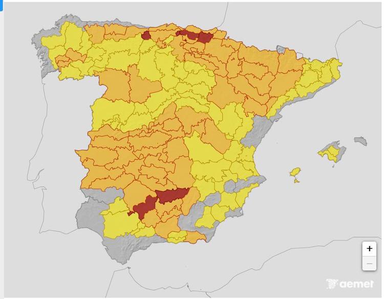 ALERTA AMARILLA Y CERCANÍA DE ROJA Según informa AEMET, en el día de hoy volvemos a estar en alerta amarilla por altas t...