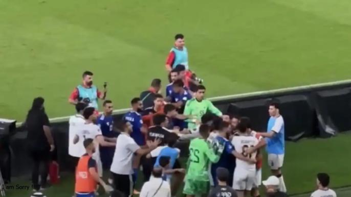 مشاجرة بين لاعبي العراق والكويت في “خليجي 27”