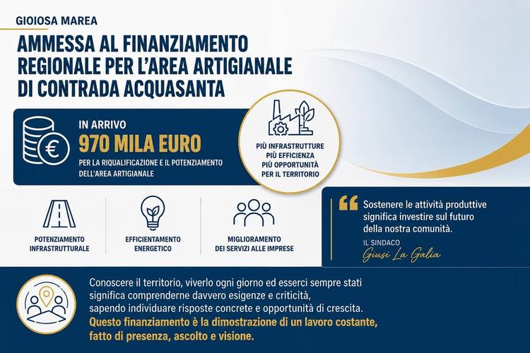 𝐆𝐢𝐨𝐢𝐨𝐬𝐚 𝐌𝐚𝐫𝐞𝐚 𝐚𝐦𝐦𝐞𝐬𝐬𝐚 𝐚𝐥 𝐟𝐢𝐧𝐚𝐧𝐳𝐢𝐚𝐦𝐞𝐧𝐭𝐨 𝐫𝐞𝐠𝐢𝐨𝐧𝐚𝐥𝐞 𝐩𝐞𝐫 𝐥’𝐚𝐫𝐞𝐚 𝐚𝐫𝐭𝐢�...