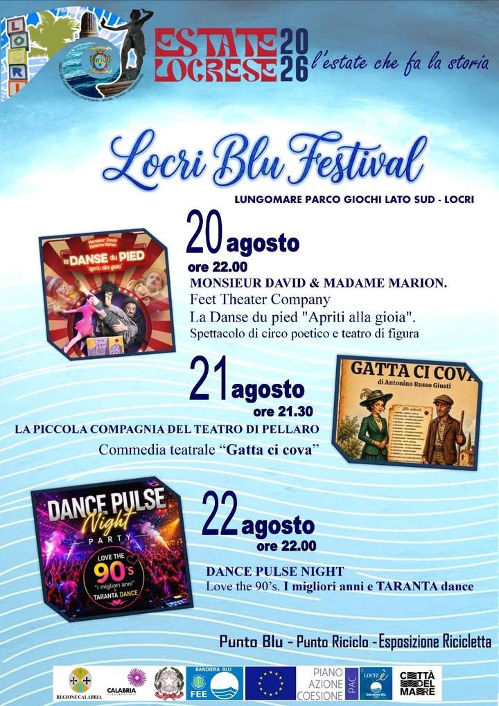 🌀LOCRI BLU FESTIVAL 💙🌊 Dal 20 al 22 agosto, sul Lungomare di Locri, tre giornate tra mare, cultura, spettacolo e sost...