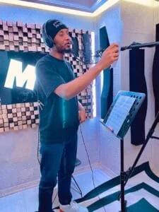 Alie Islam during a studio session. 