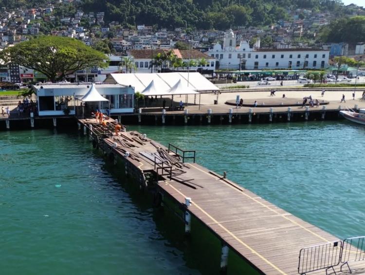Cais de Santa Luzia é temporiamente fechado para obras em Angra dos Reis