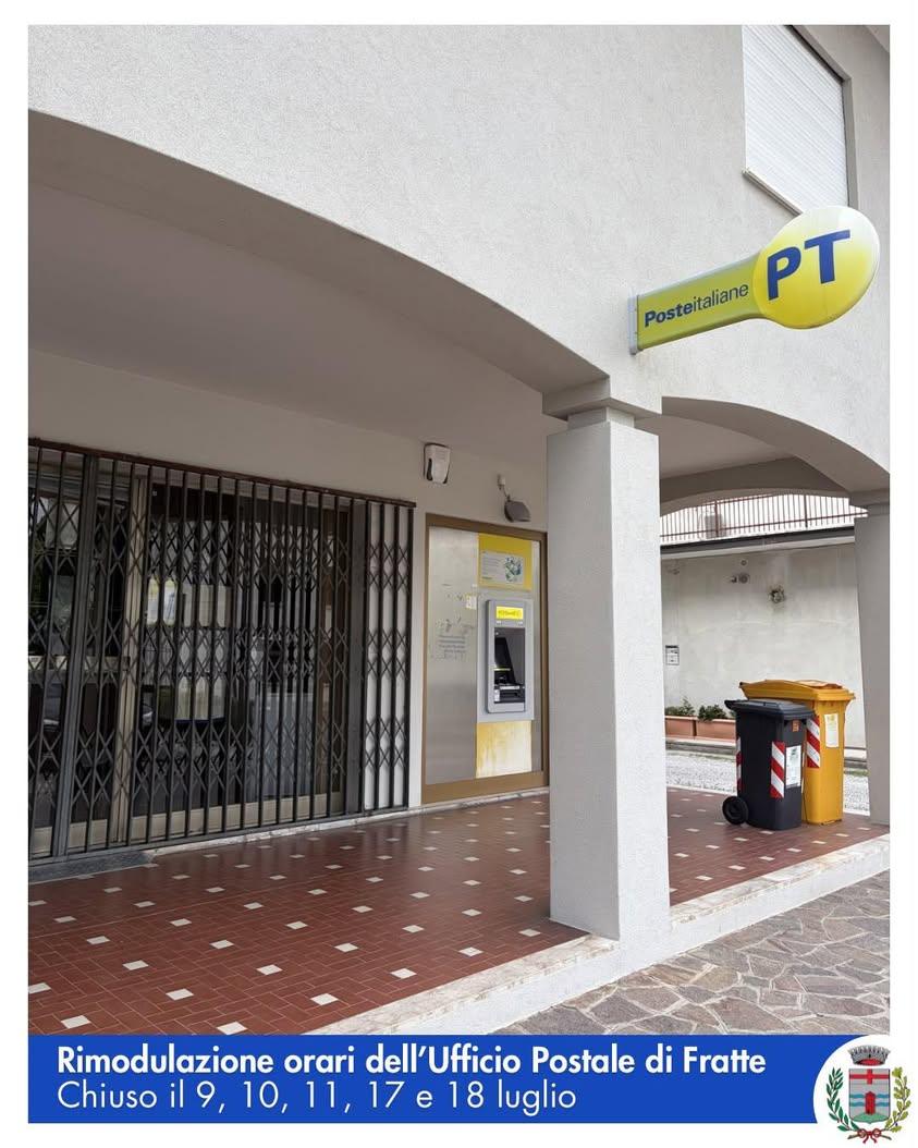 📣 POSTE ITALIANE DI FRATTE 📣 Si avvisano i cittadini che, a causa della consueta riduzione della domanda nel periodo e...