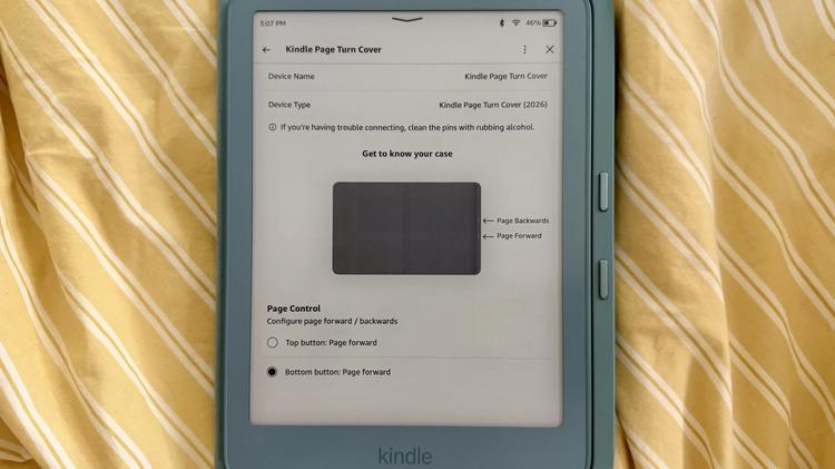 The Page Turn Cover settings on a Kindle Paperwhite Signature Edition