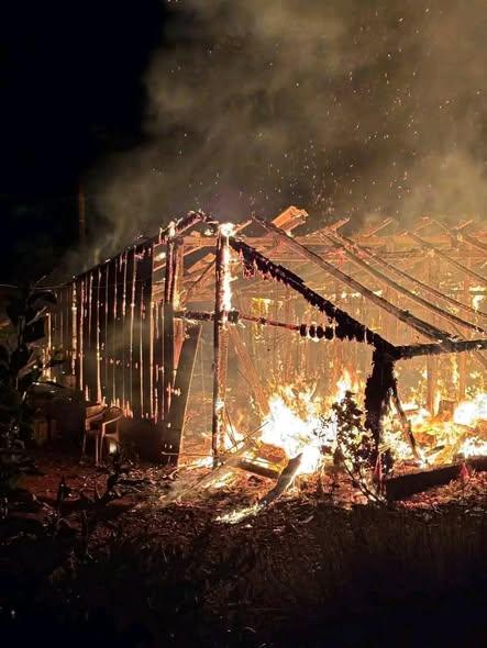 Incêndio destrói galpão no interior de Humaitá; prejuízo estimado chega a R$ 100 mil