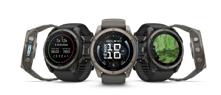 a row of new garmin fenix 9 watches