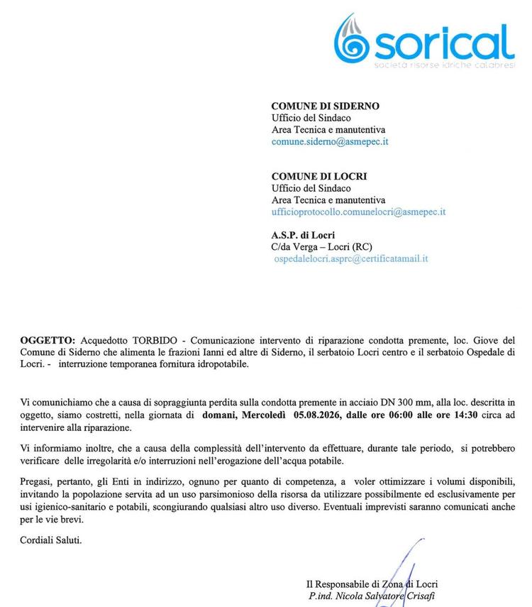 🔴 COMUNICAZIONE Sorical